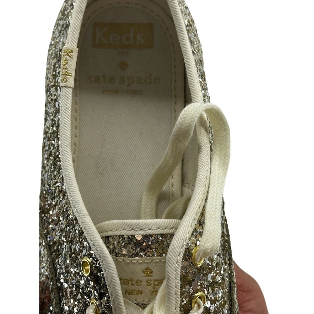 Keds X Kate Spade New York Glitter Sneakers Stylish Comfy Glam Chic Size 7.5 - Picture 6 of 10